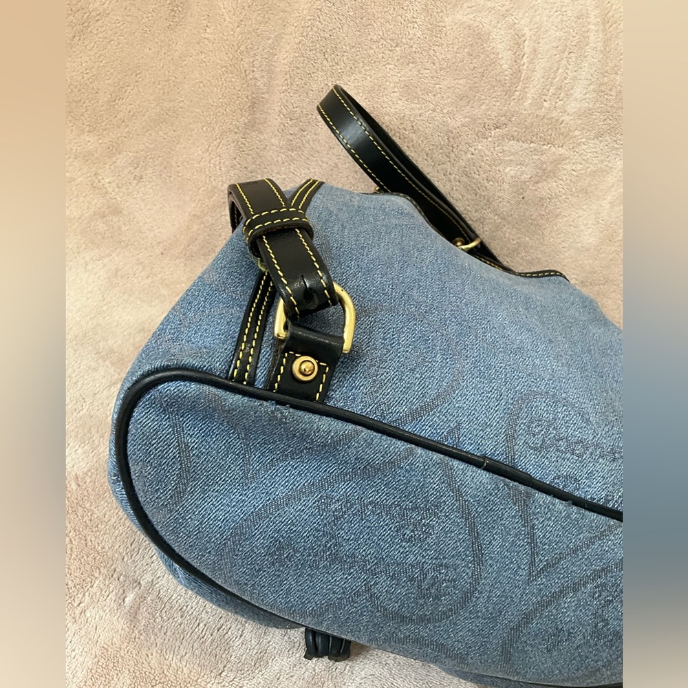 Dooney & Bourke Vintage Canyon Backpack in blue denim. 10.5”x 9.25”x 4” - Picture 8 of 16
